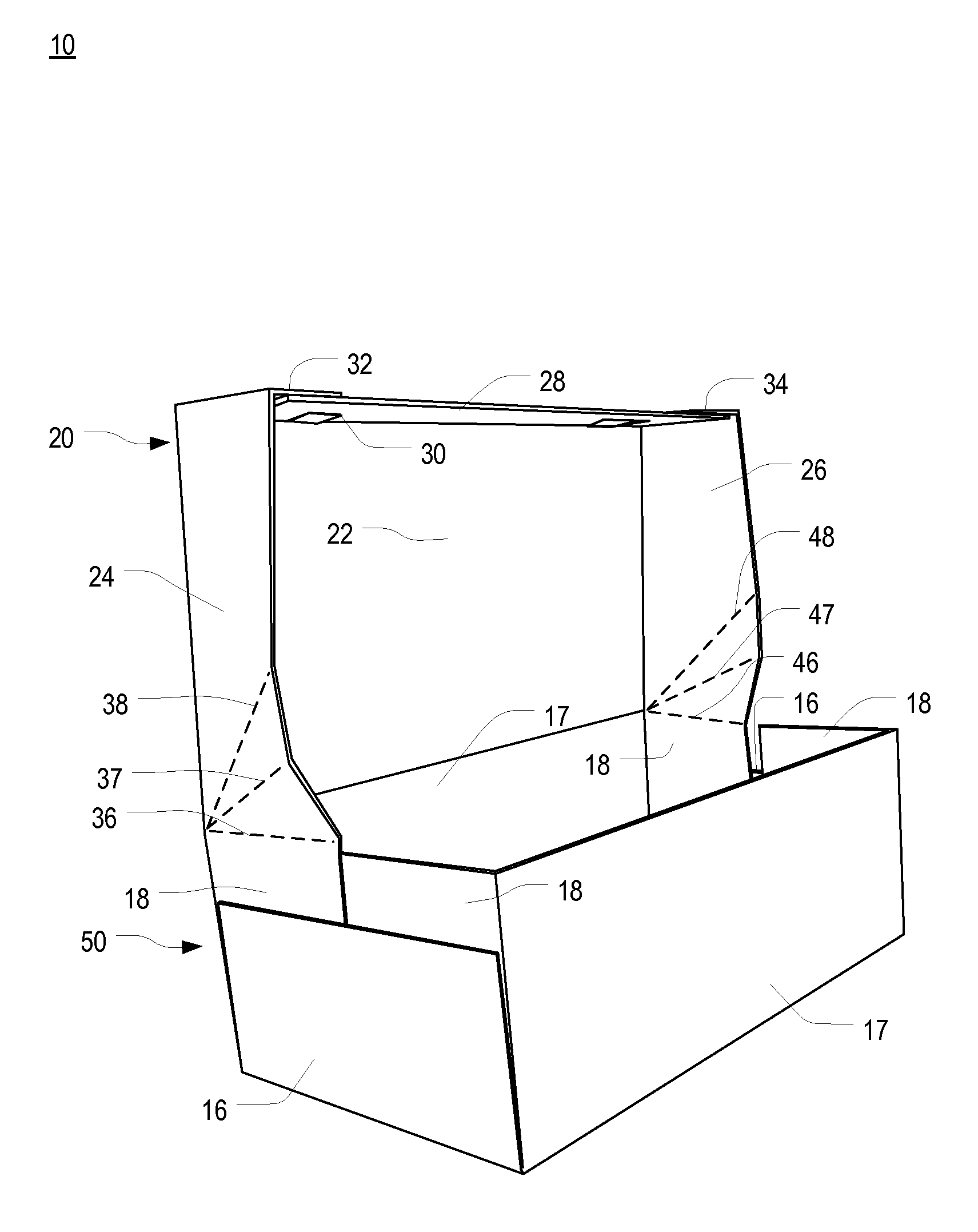 One-piece box with integrally connected lid