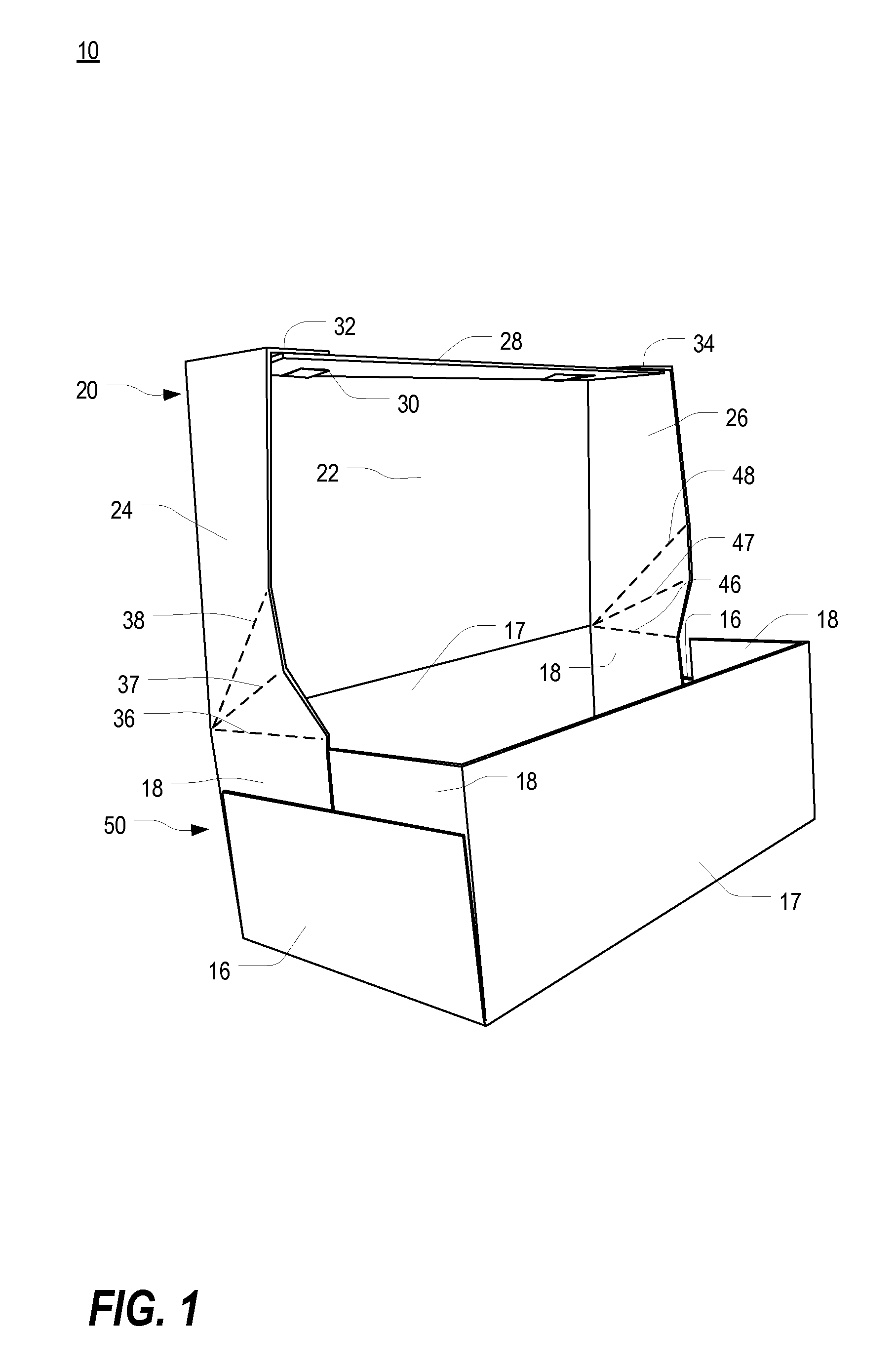 One-piece box with integrally connected lid