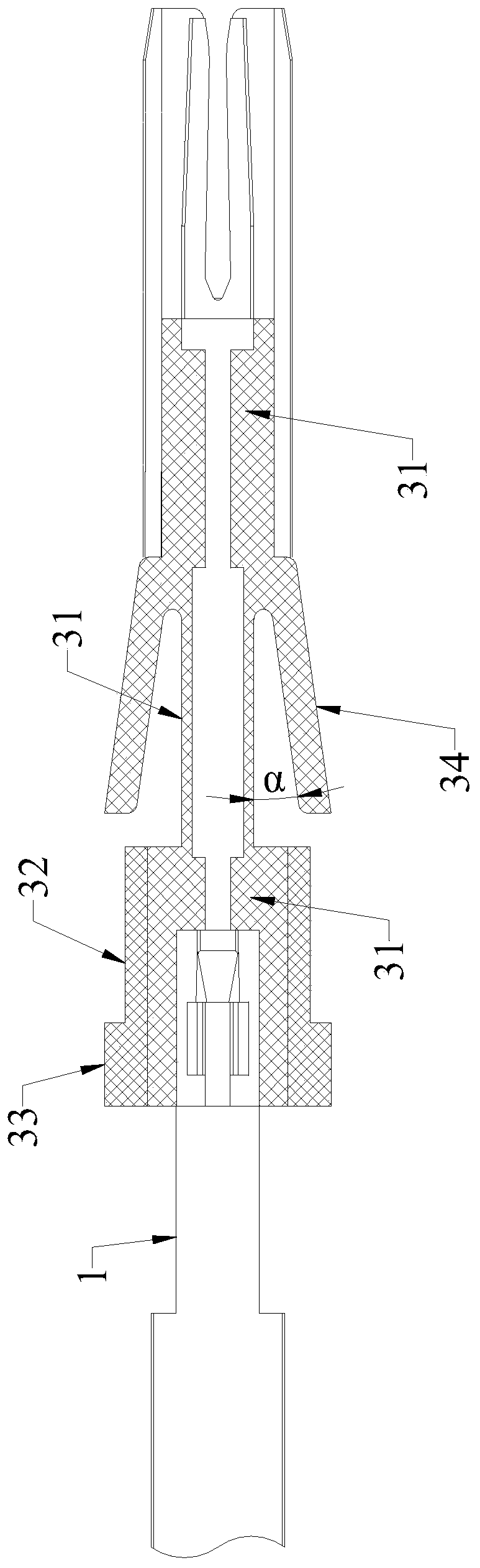 Radio frequency coaxial connector fixing device
