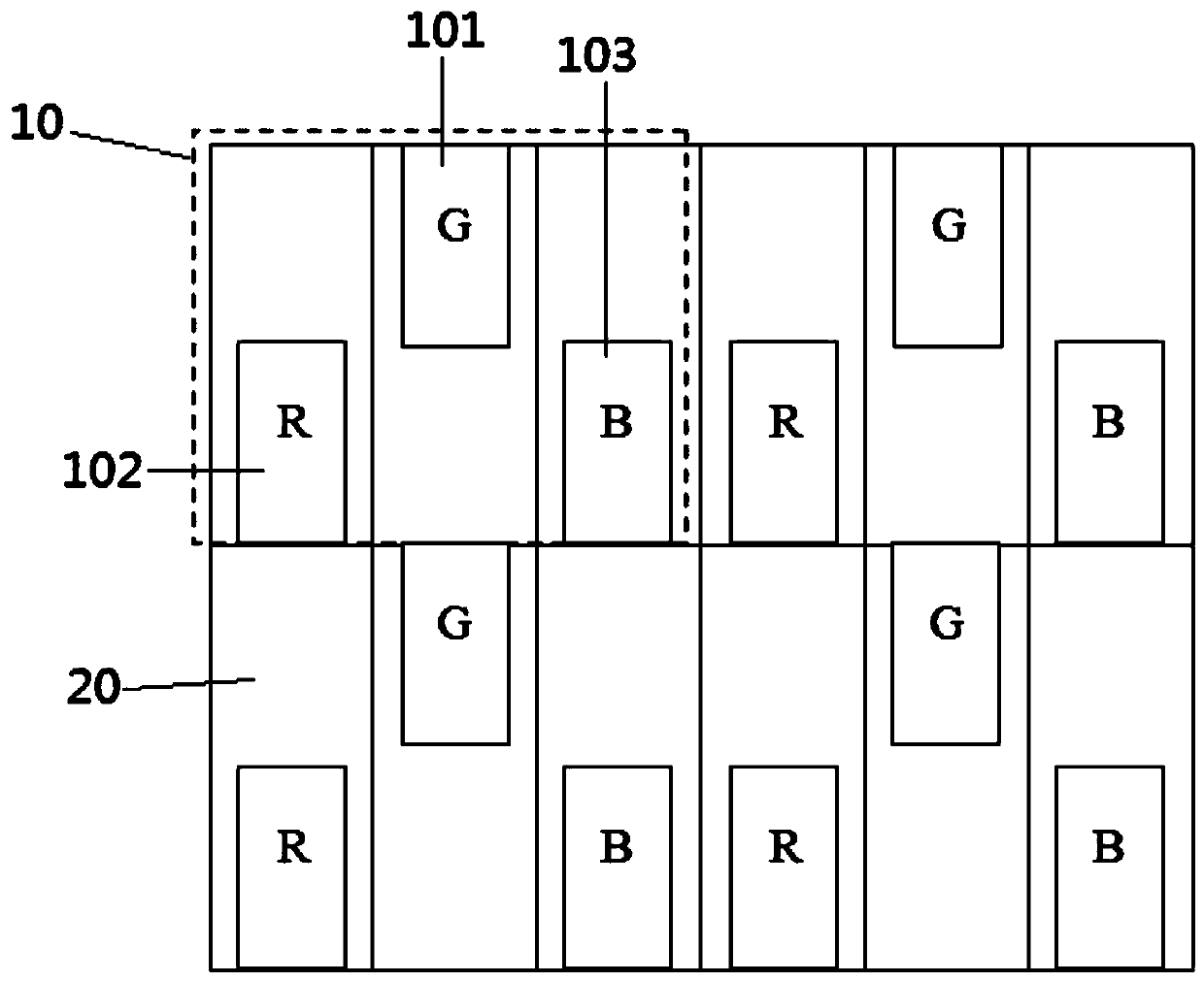 Pixel arrangement structure, =electroluminescent device and = display device