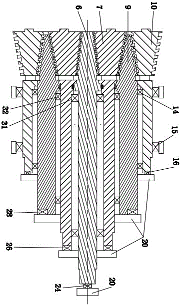 Extruder with multi-stage material extrusion channel