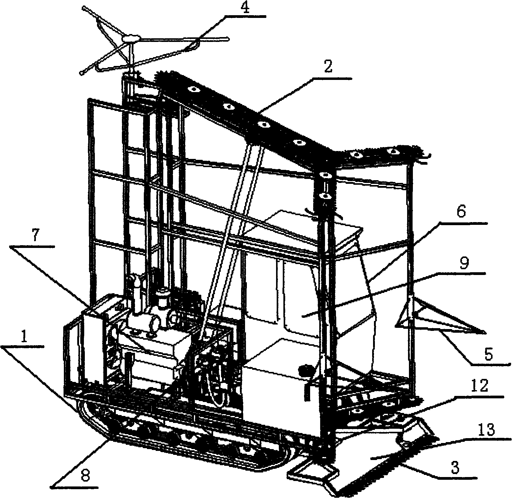 Clamping transportation device of bunching reed harvester