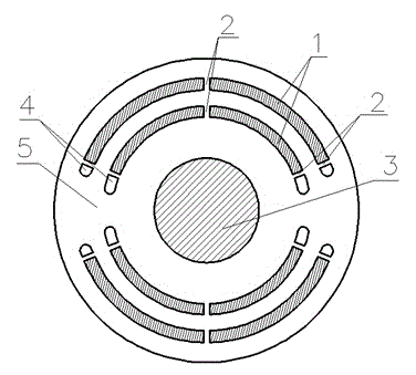 High-speed permanent-magnet motor rotor with layered permanent magnet structure