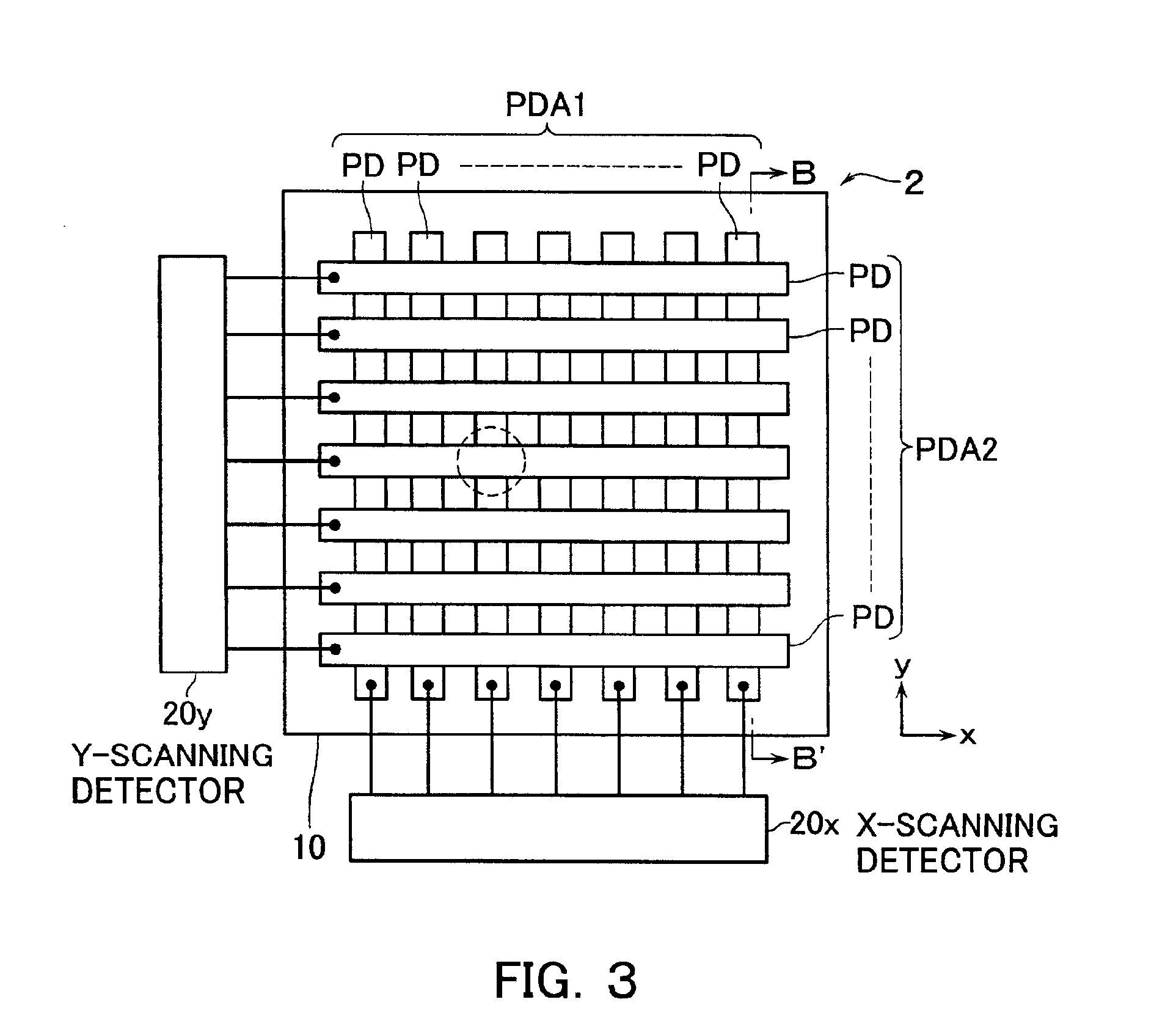 Light spot position sensor and displacement measuring device