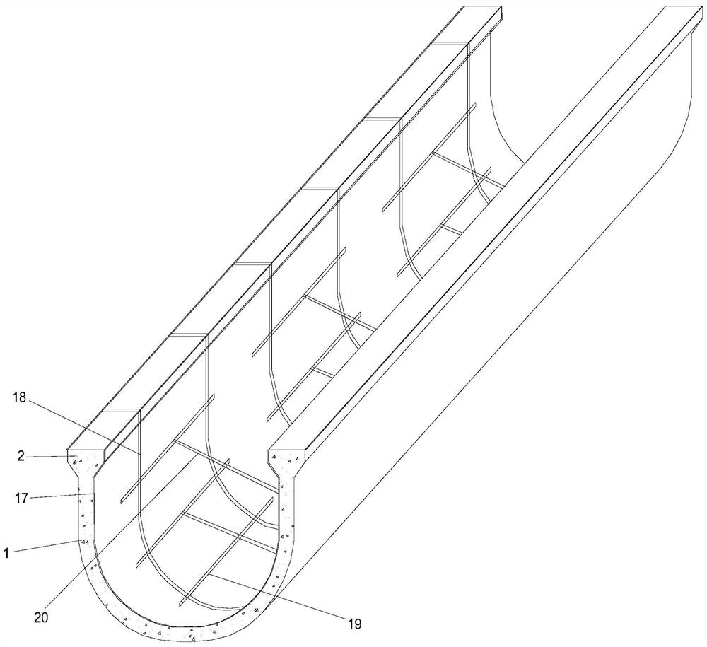 Cast-in-situ aqueduct maintenance device and construction method