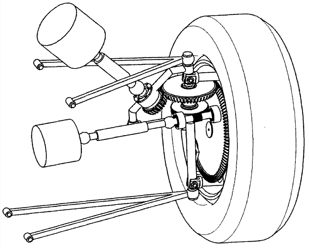 Unequal double-wishbone suspension wheel side driving device capable of achieving large-angle steering