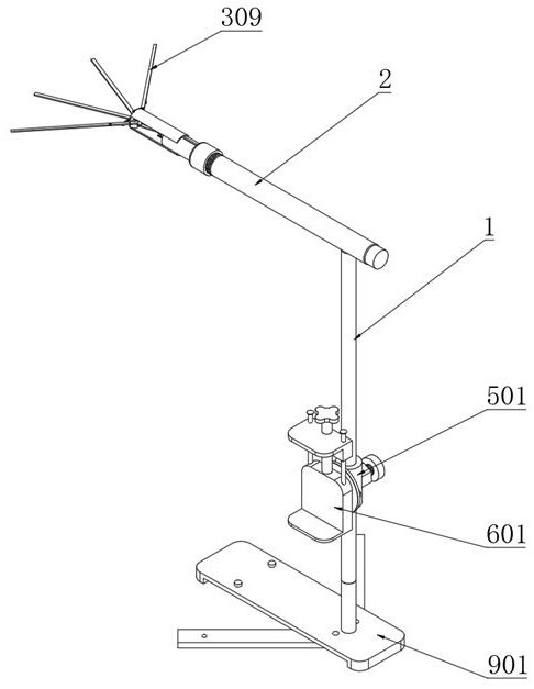 Telescopic fan-shaped anesthesia head frame