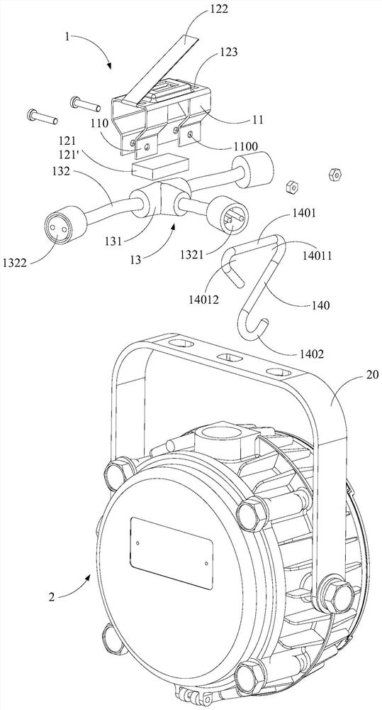 Quick branch line fixing device and wiring method