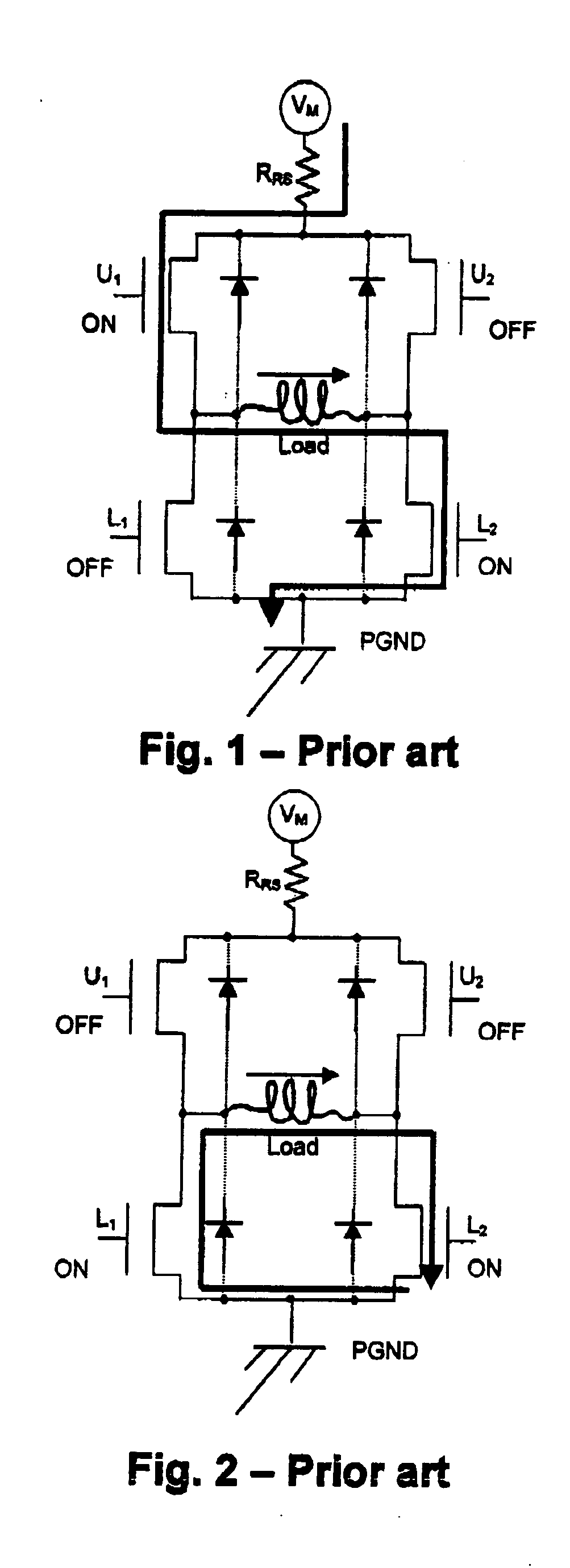 Control of current in an inductance with pulse width modulation at control frequency