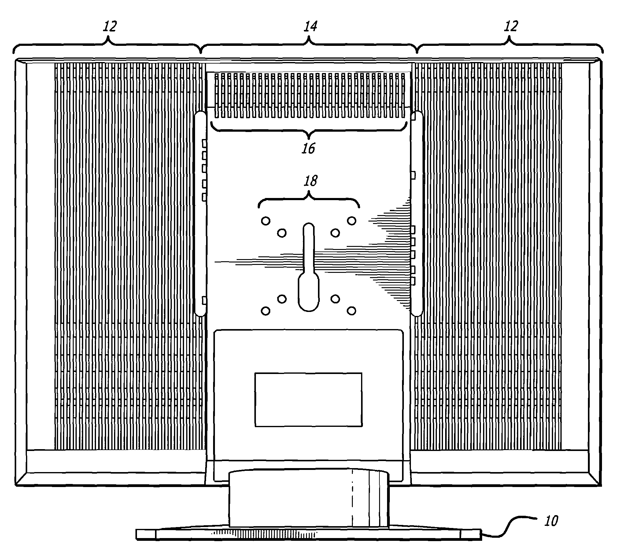 Back panel for video display device