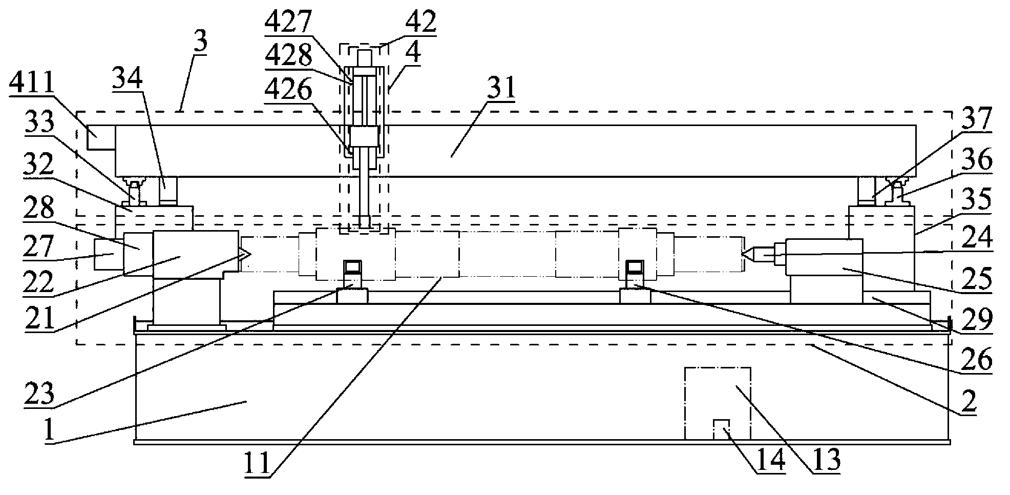 Axle radial ultrasonic automatic flaw detecting device and control method