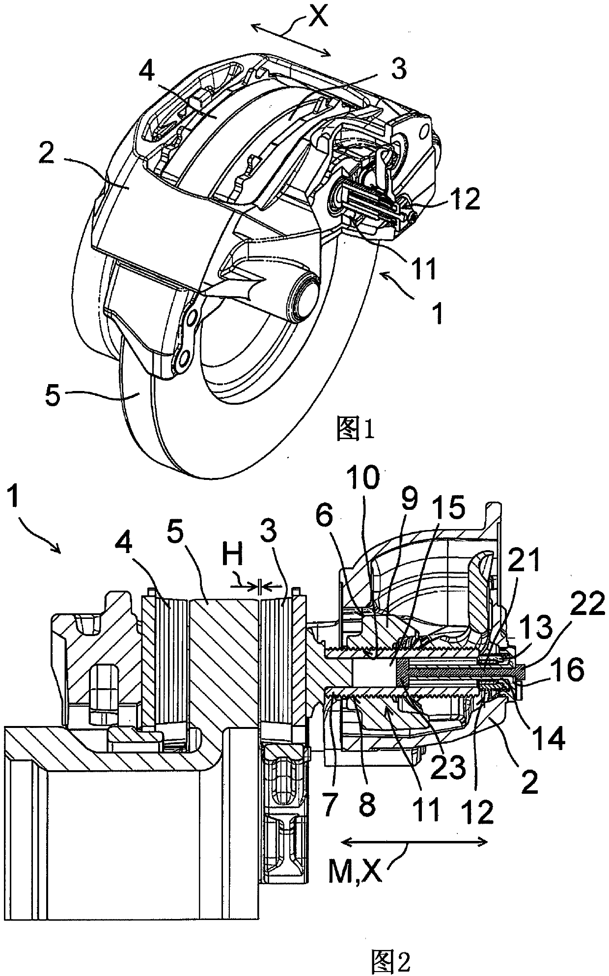 Monitoring device for a disk brake of a motor vehicle