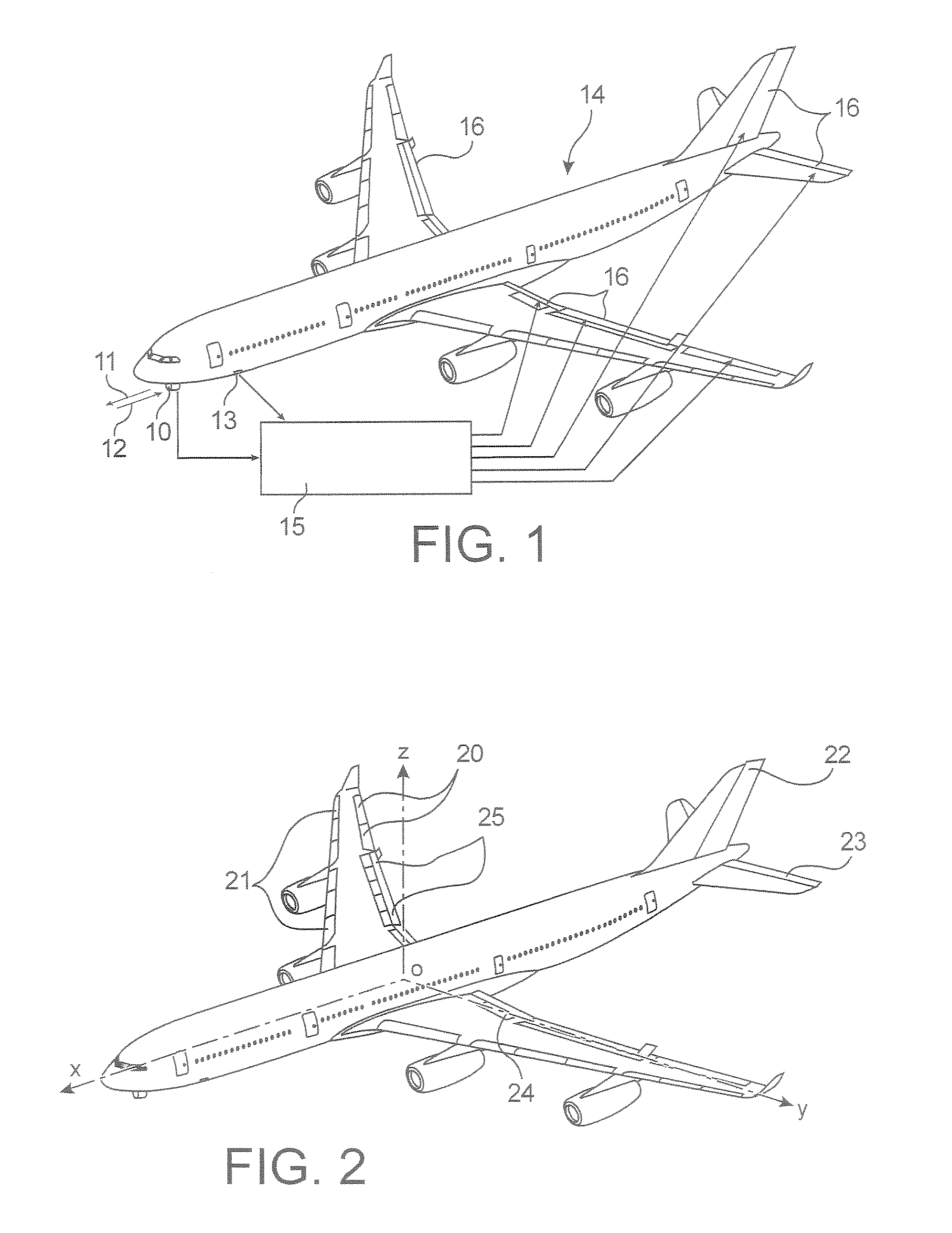 System for measurement of projected turbulence downwind of an aircraft