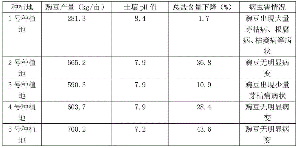 Method for planting peas in moderate saline-alkali land