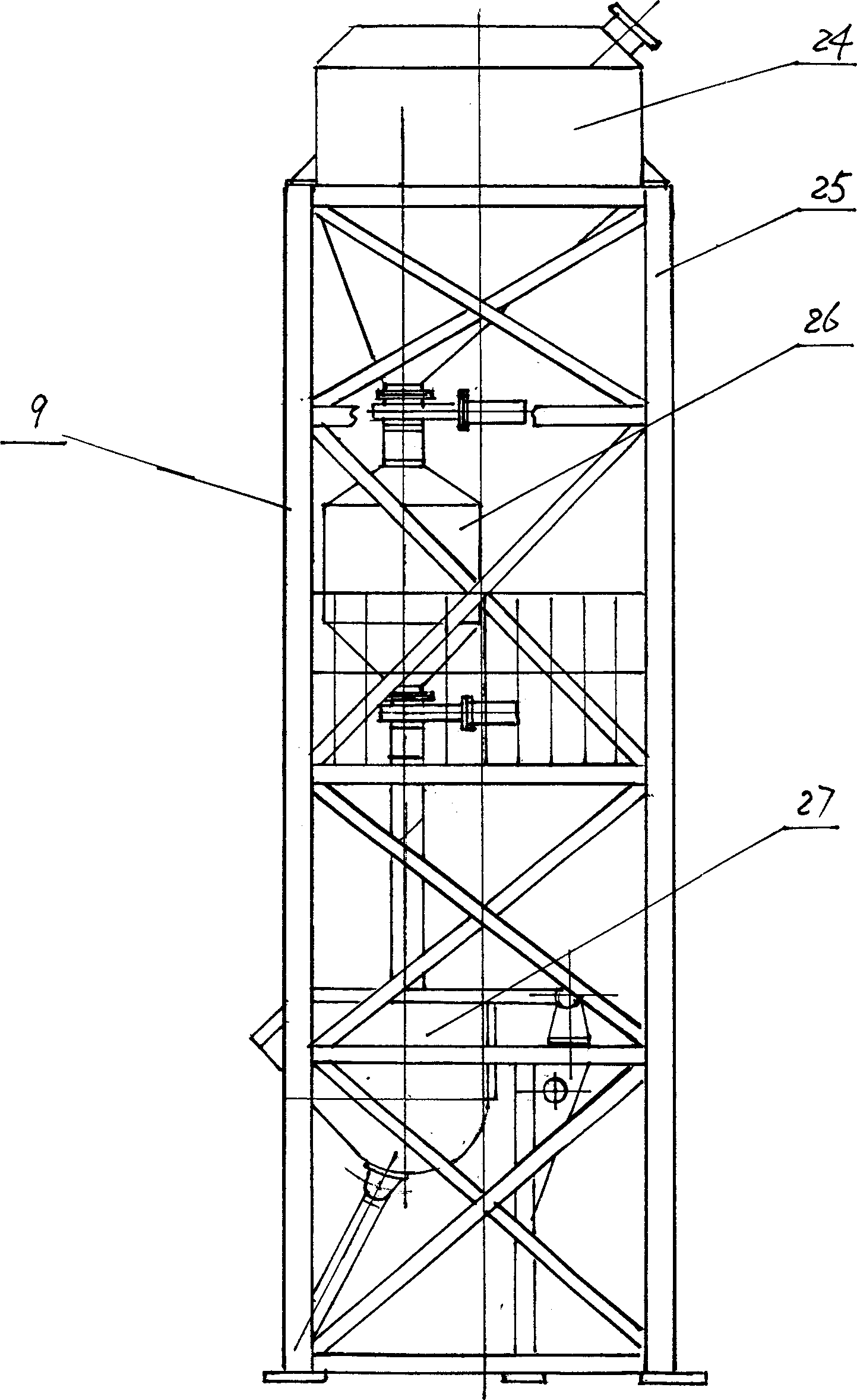 Full-automatic production line of building blocks made of industrial waste and gypsum