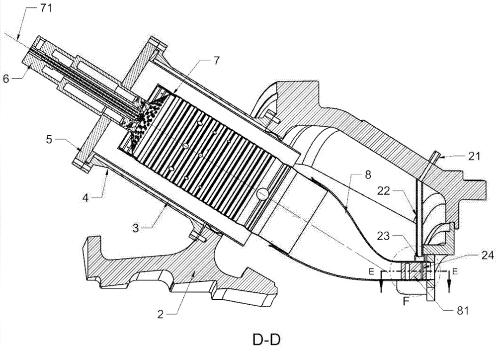 Hot channel afterburning combustion chamber