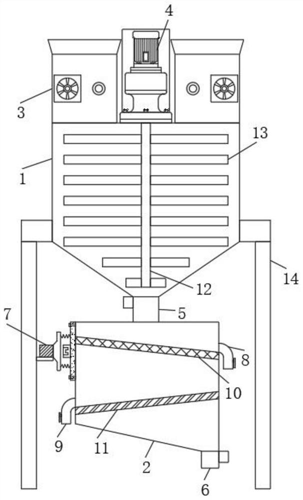 Crushing grade sorting device for quartz sand