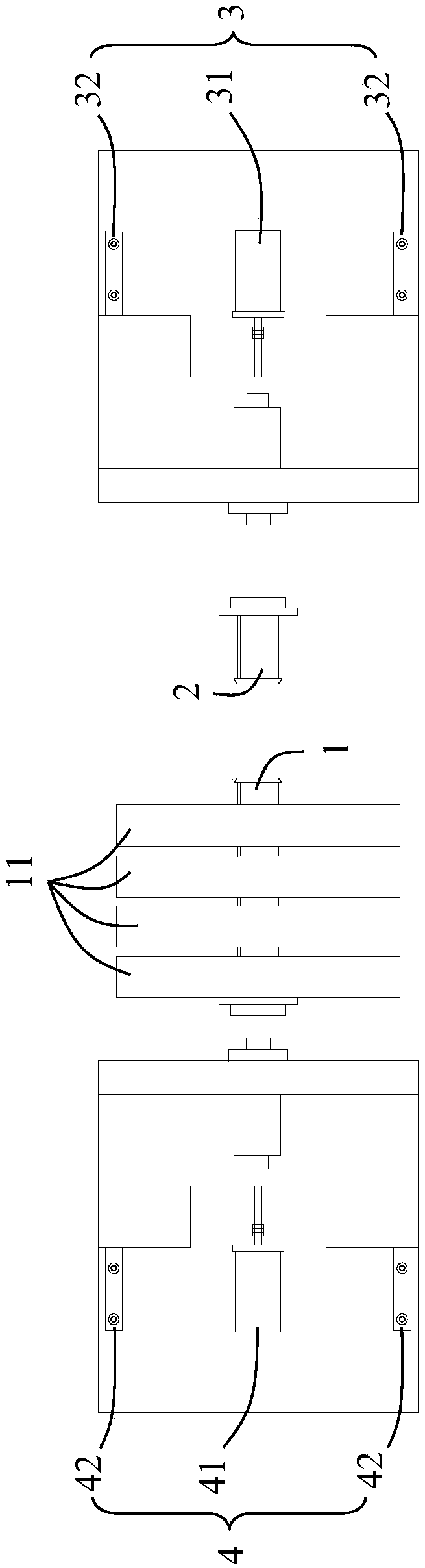 Material roll changing device