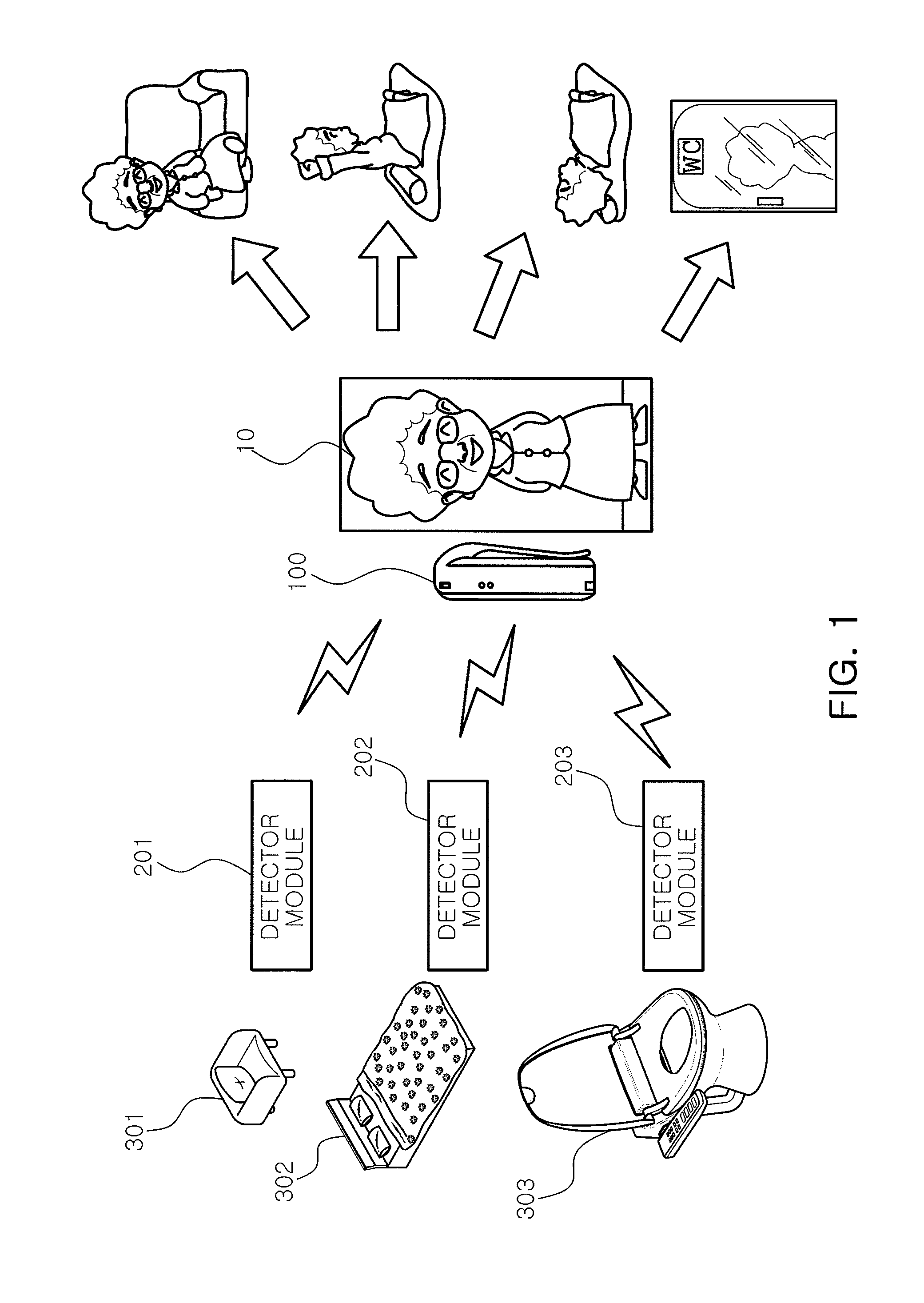 Hand-held device for detecting activities of daily living and system having the same