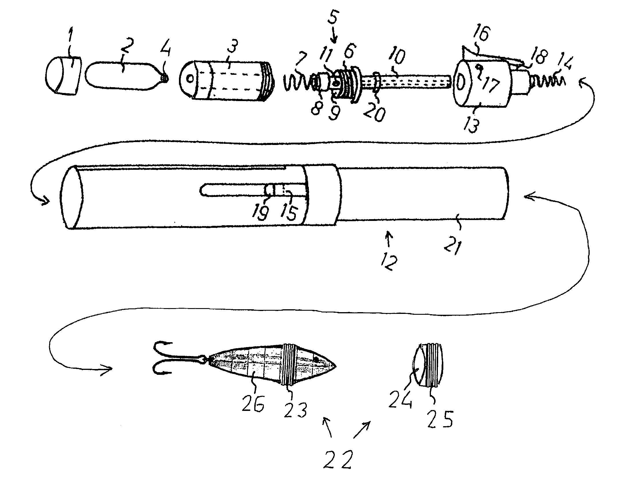 Device for fishing object ejection