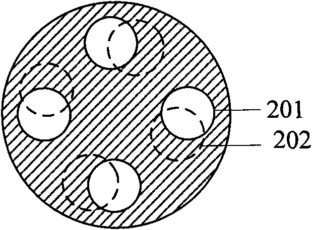 Spiral channel column anode
