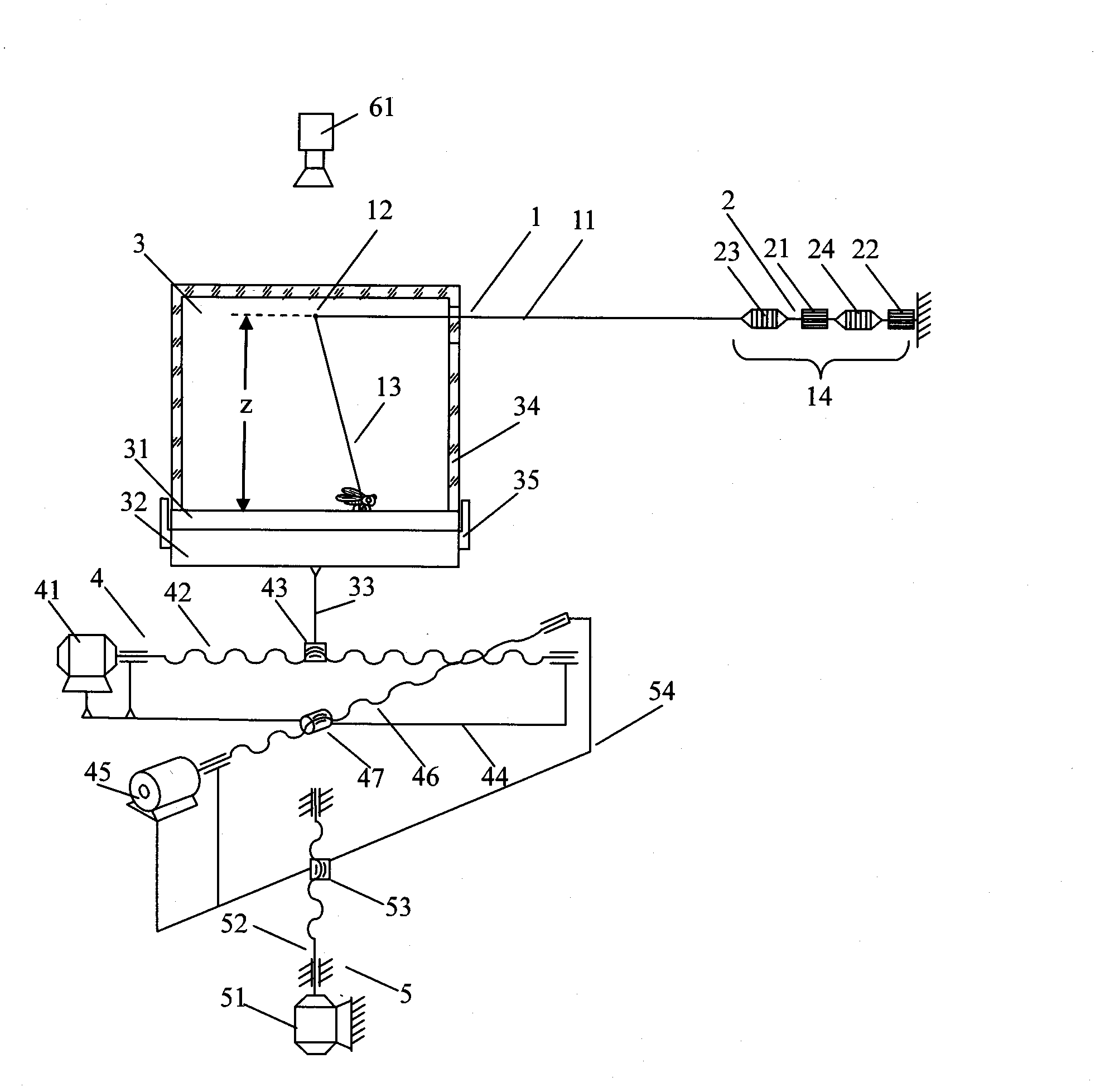 Cantilever beam type measuring device of crawling attaching force of insects or small animals and method thereof