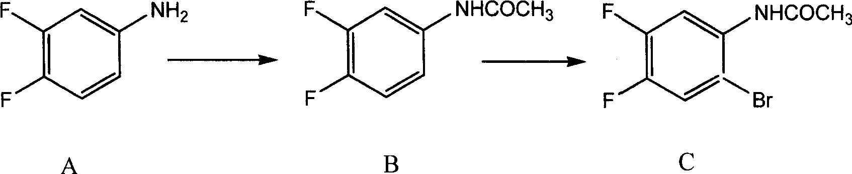 Preparing method of 8-bromo-5,6-difluoro-2-methylquinoline