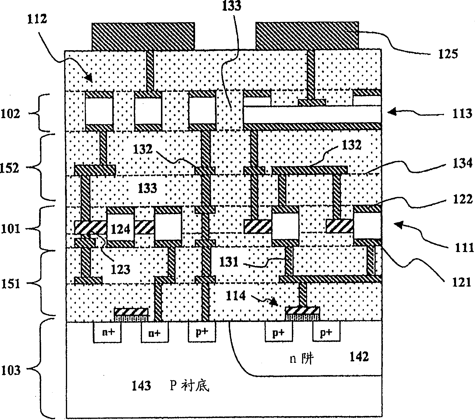 Three-dimensional integrated circuit structure and method of making same