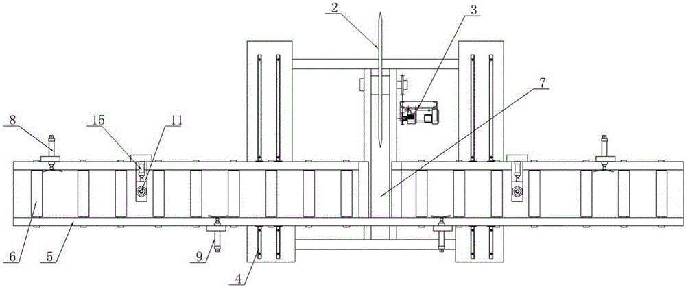 Log sawing machine for correcting position deviation