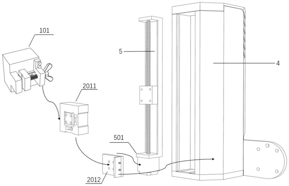 Light force fusion tail end clamping device and positioning control method thereof