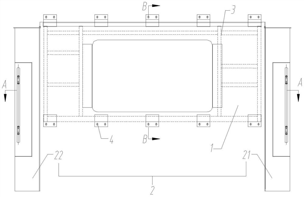 Modular compartment side wall structure, compartment side wall and mounting method