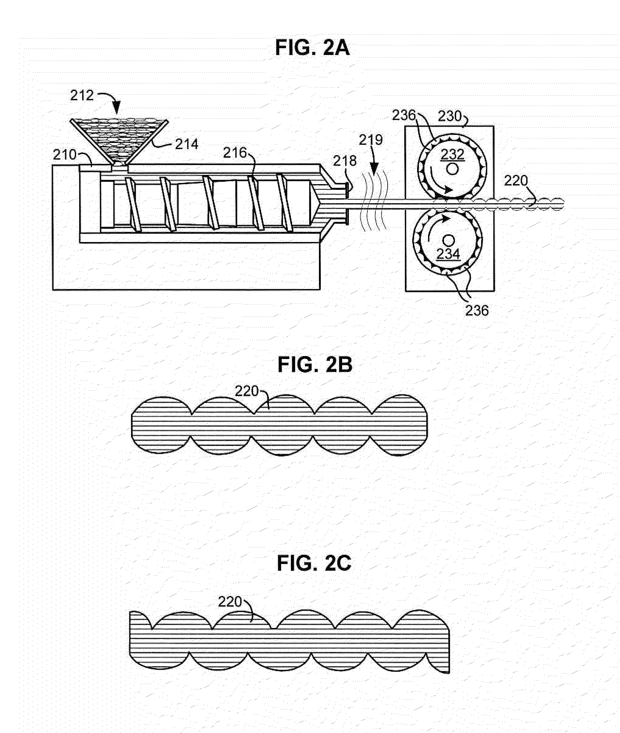Self-retaining suture with variable dimension filament and method