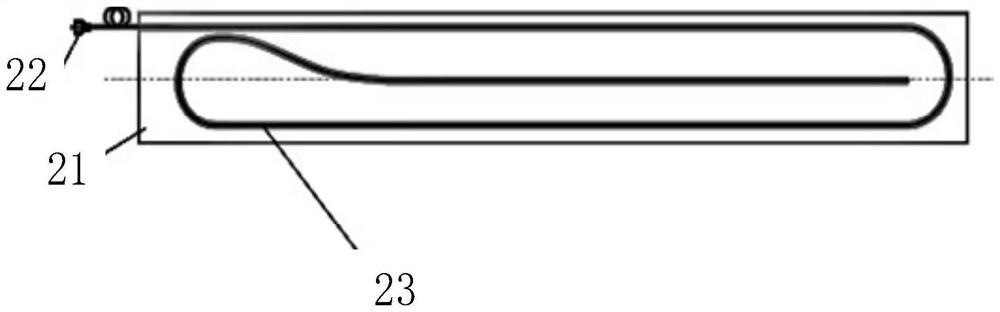 Distributed optical fiber embedded plate spring preparation temperature visual monitoring method and device