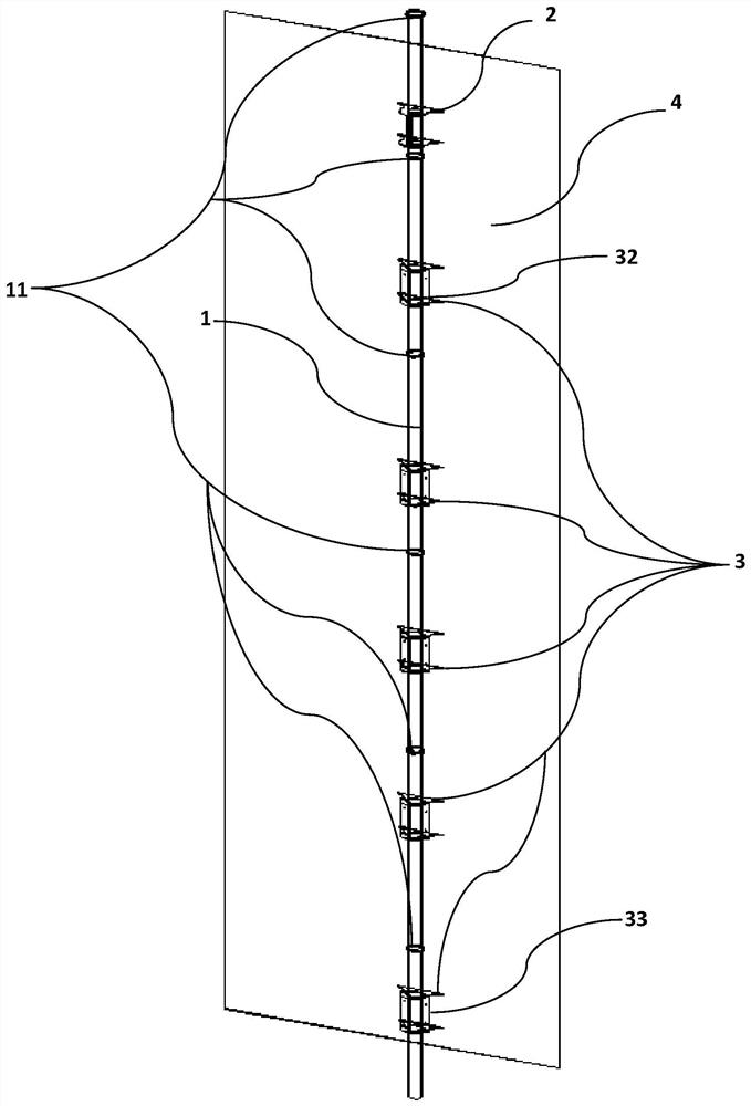 An outboard protective pipe structure of fpso anchor chain detection system