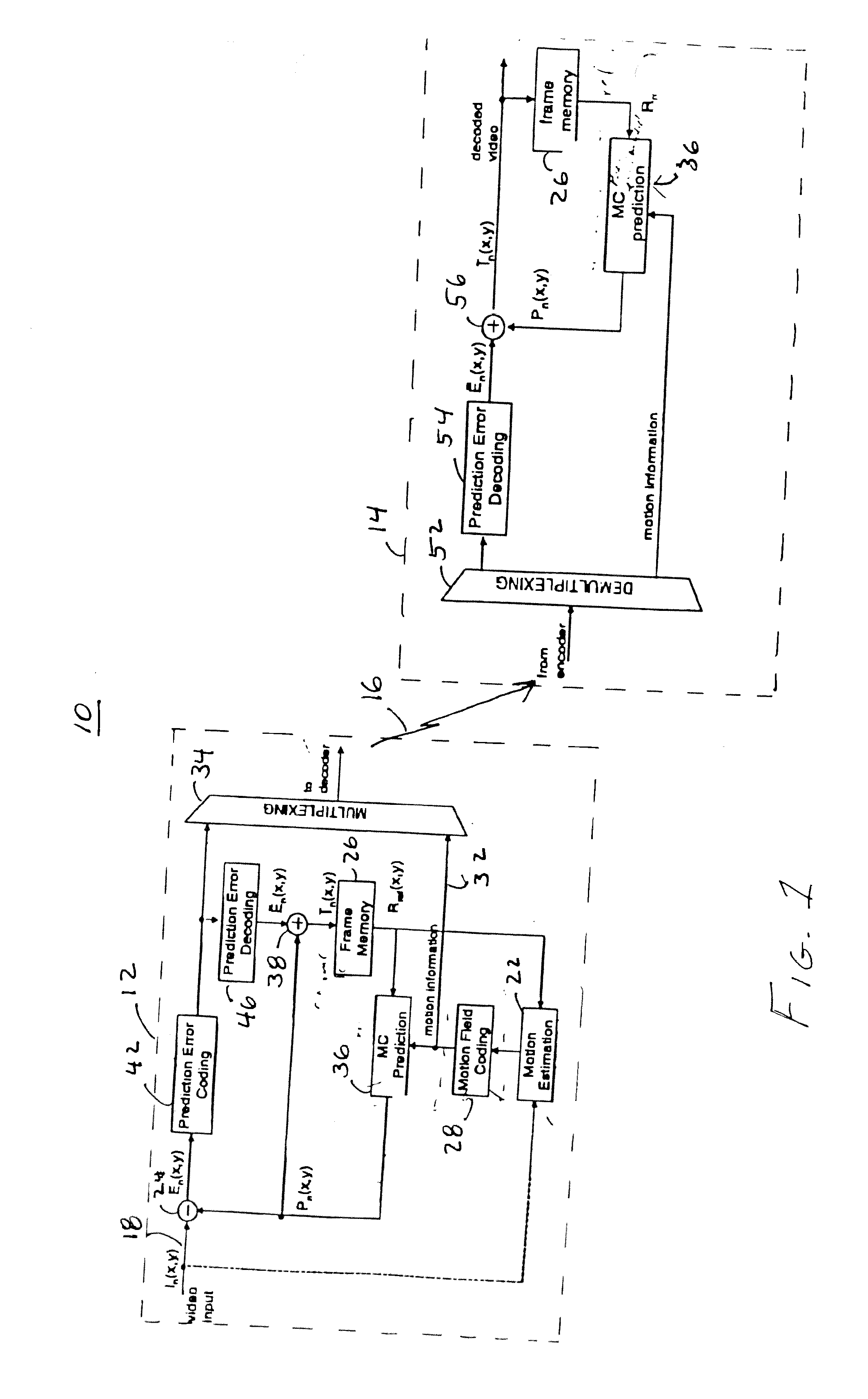 Apparatus, and associated method, for forming a compressed motion vector field utilizing predictive motion coding