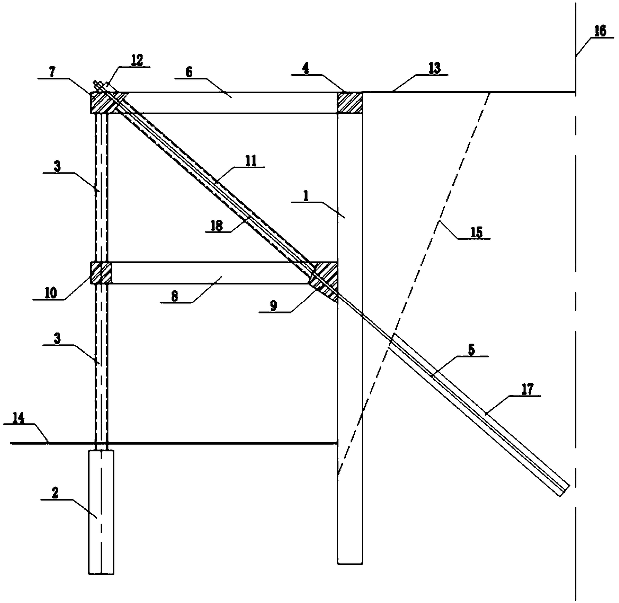 A truss-anchor support structure for foundation pit support