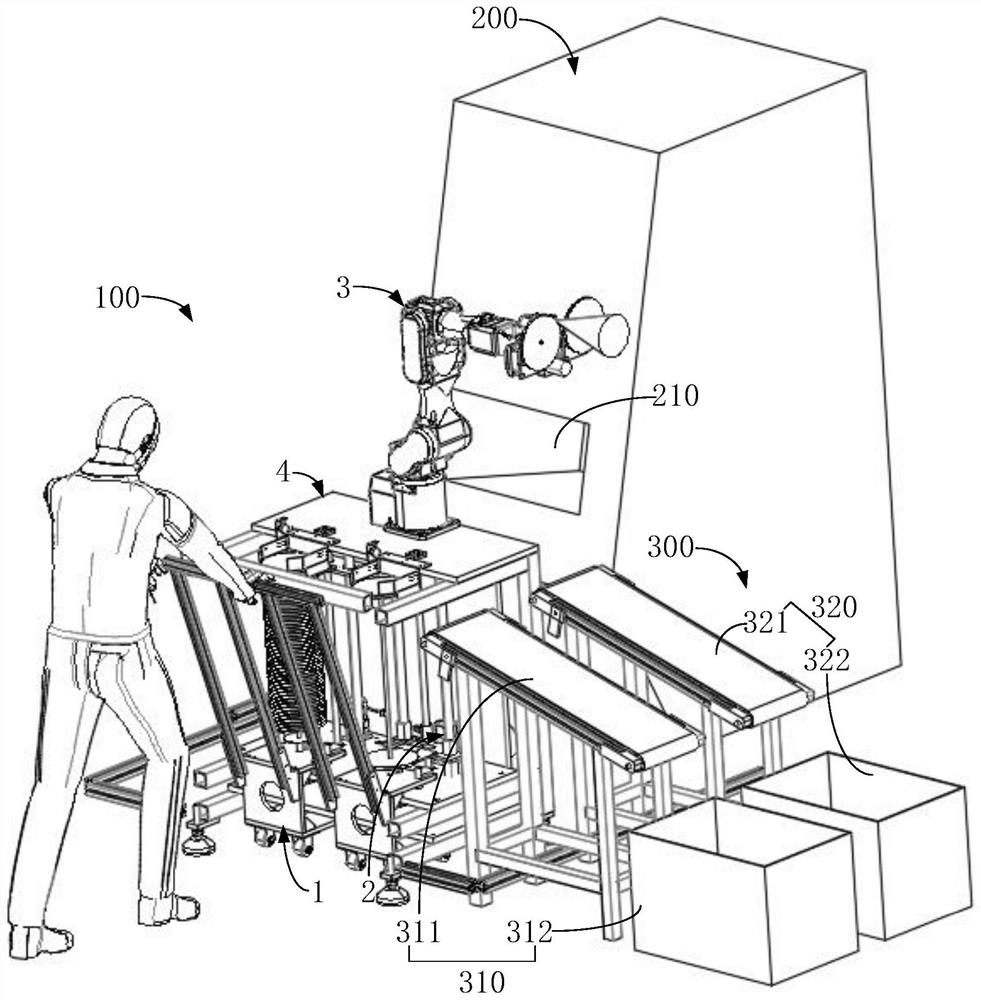 Material tray conveying device and material counting system