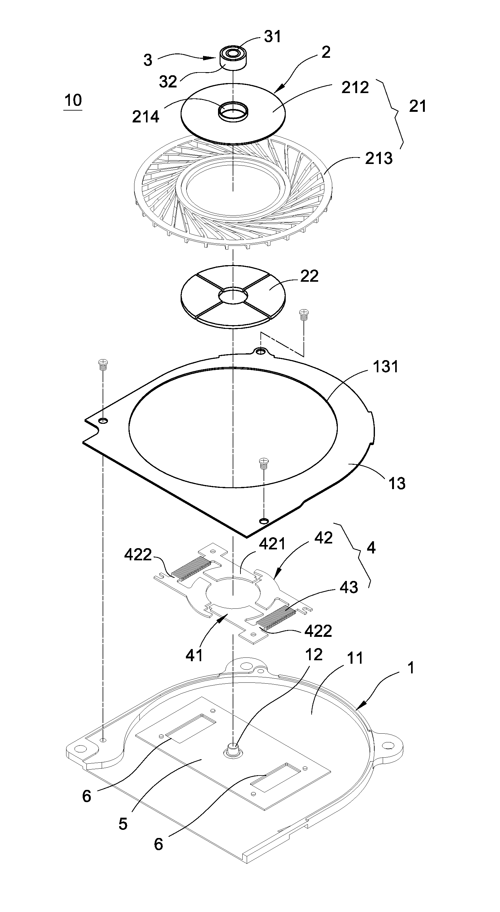 Shaftless fan structure having axial air slit