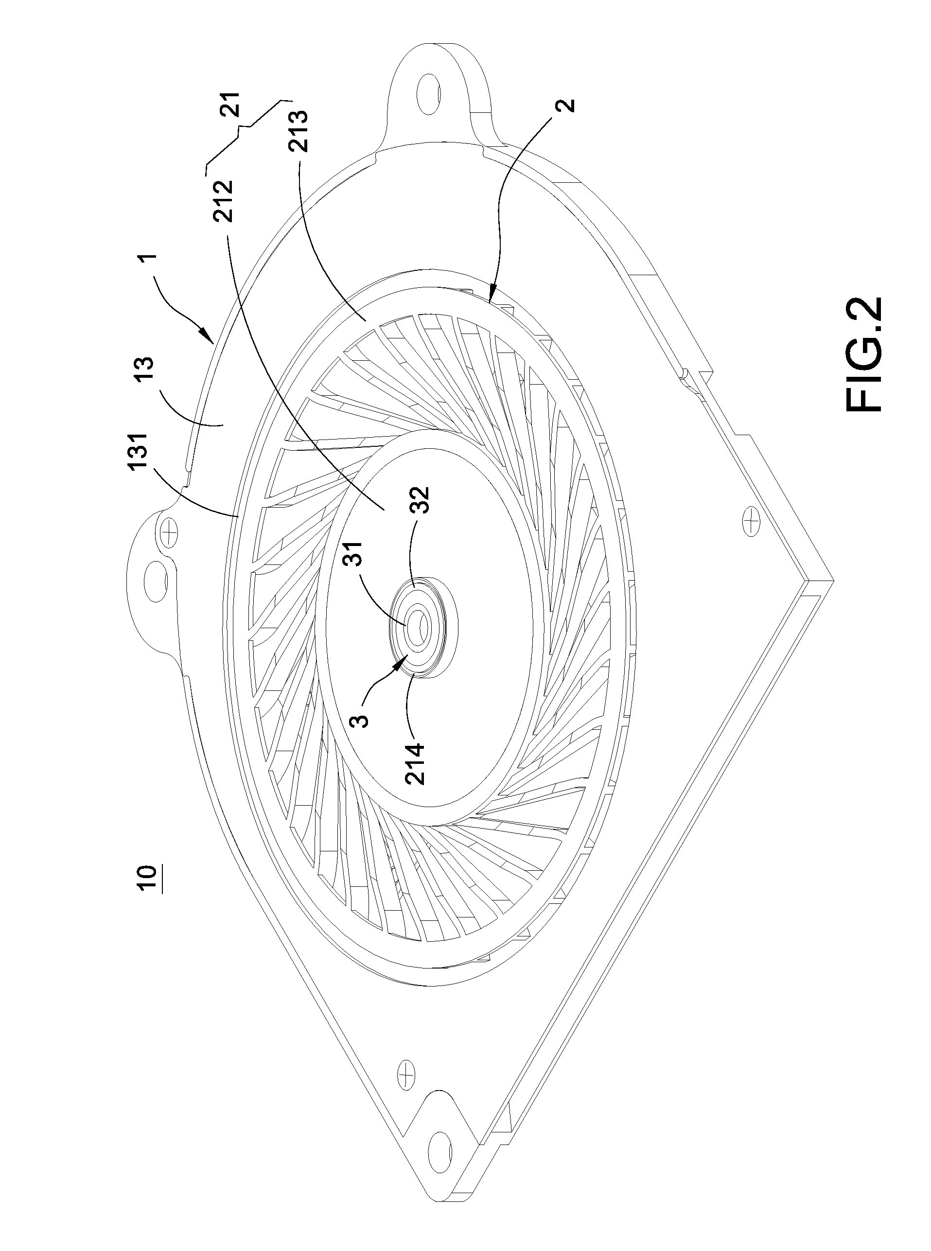 Shaftless fan structure having axial air slit