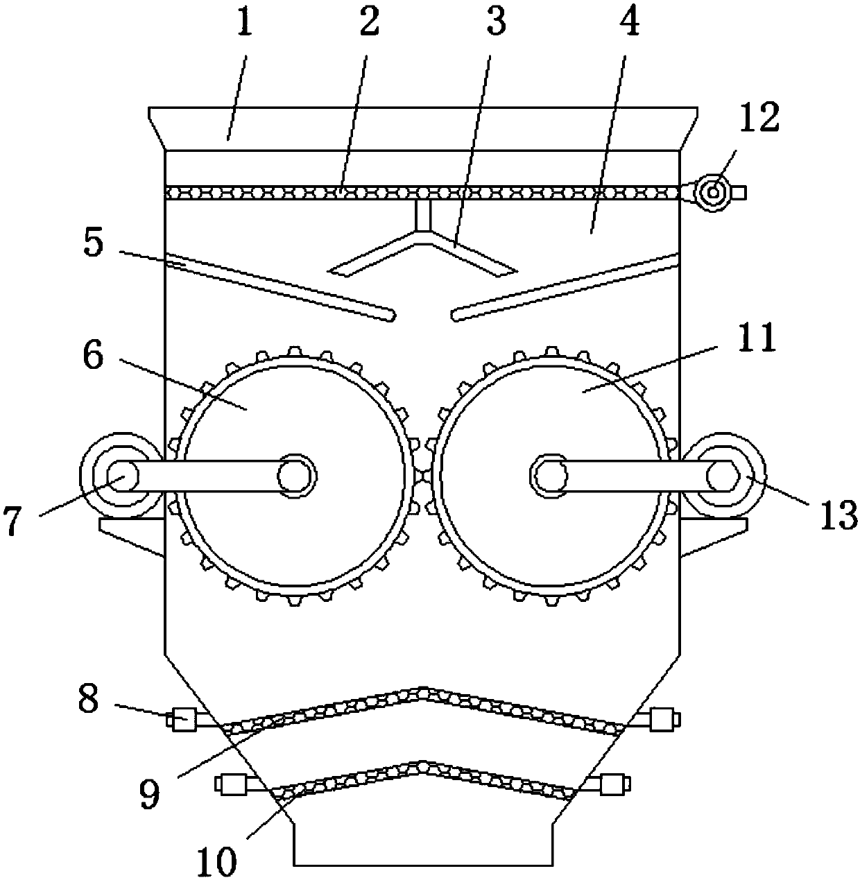 Lime crushing device