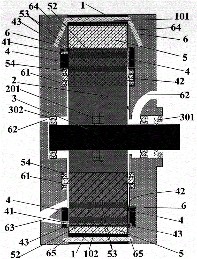 Fuel gas-steam combined cycle equal-pressure variable capacitance slide piece rotor engine