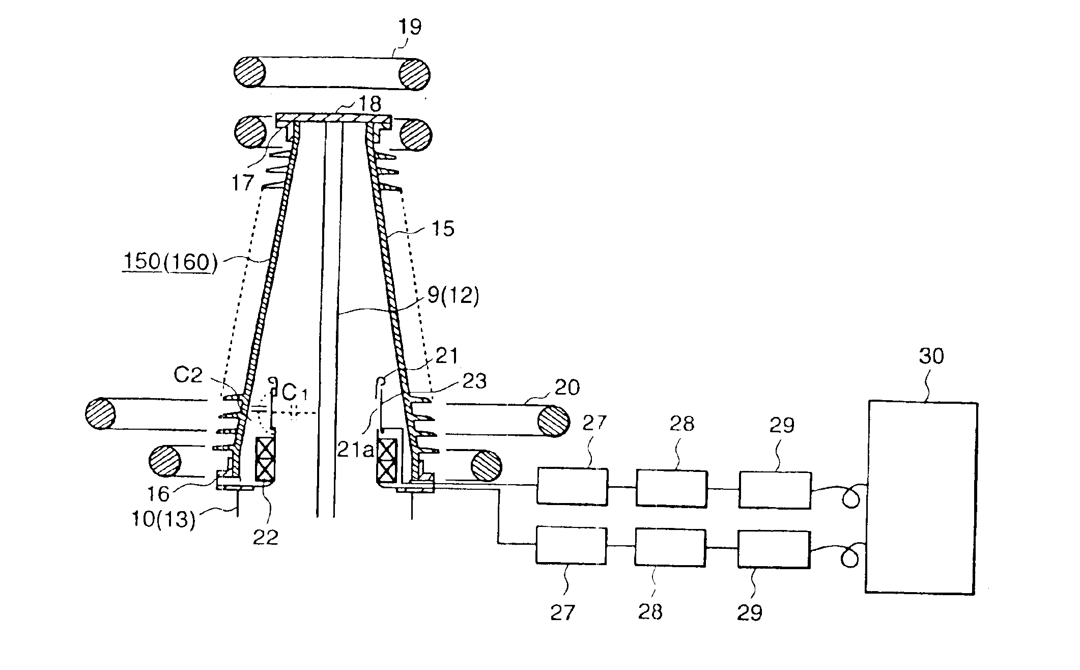 Gas insulating apparatus and method for locating fault point thereof