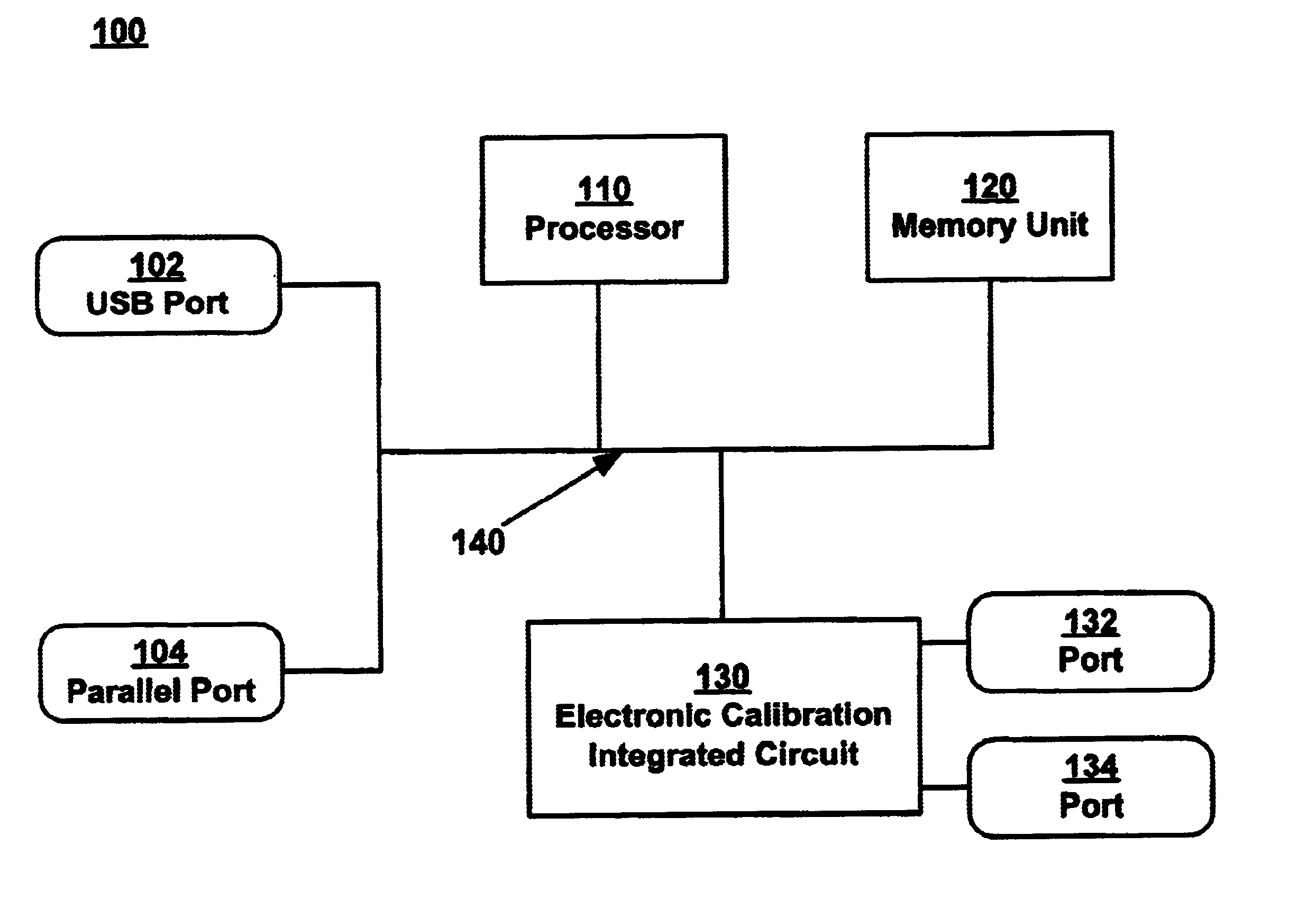 Electronic calibration circuit for calibrating a network analyzer