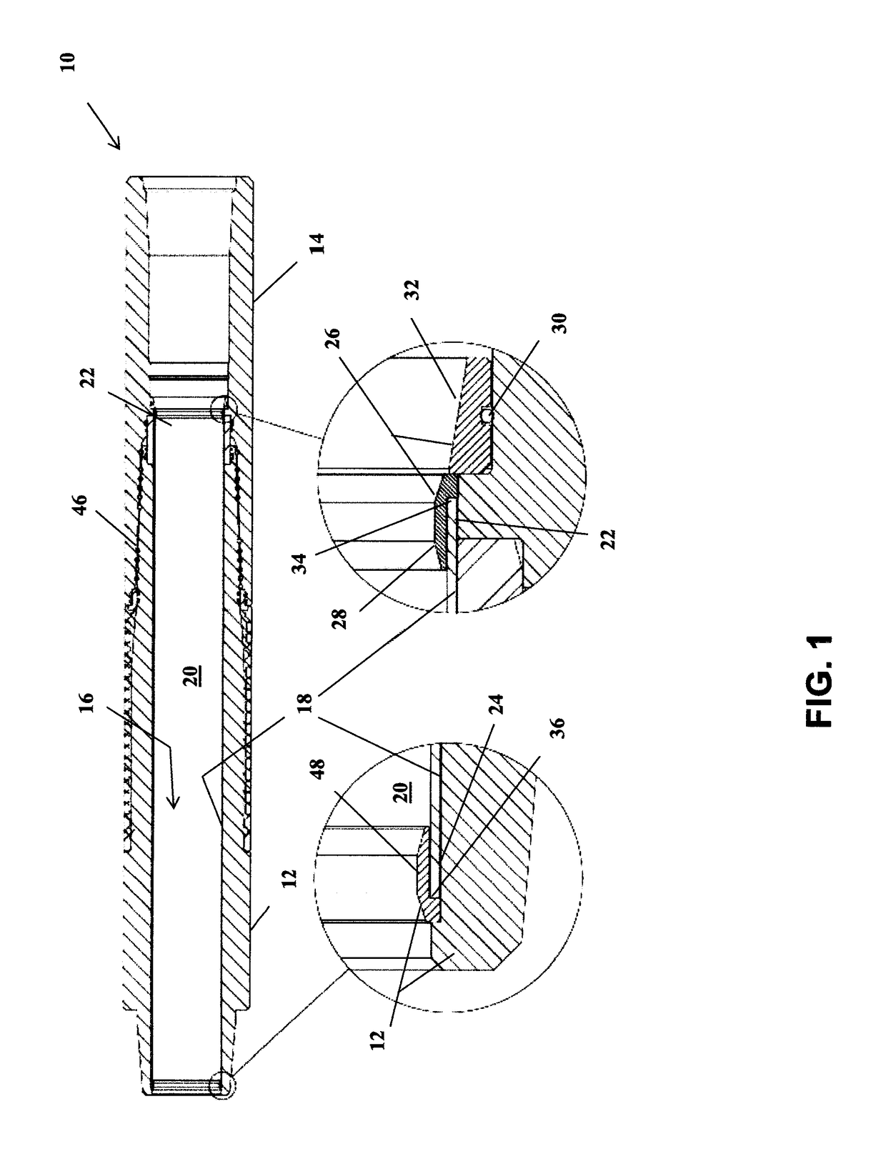 Device and method for securing conduit interior wear sleeve