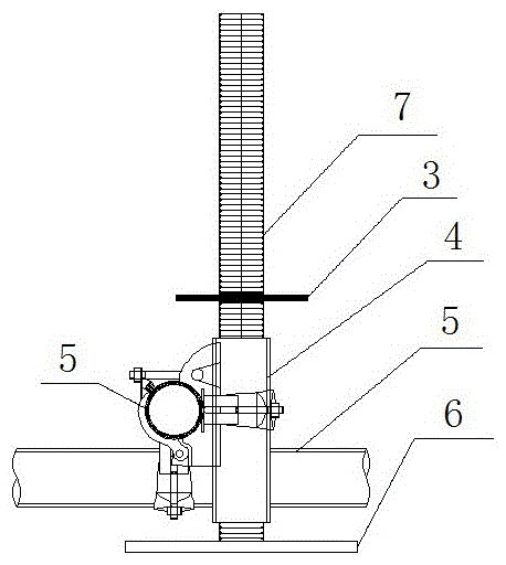 A construction device for the casing of a bowl-button steel pipe scaffolding sweeping pole