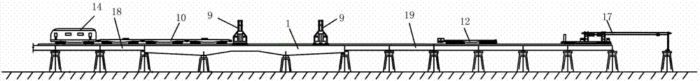 Railway T-beam erecting construction method based on continuous beam laying reloading points