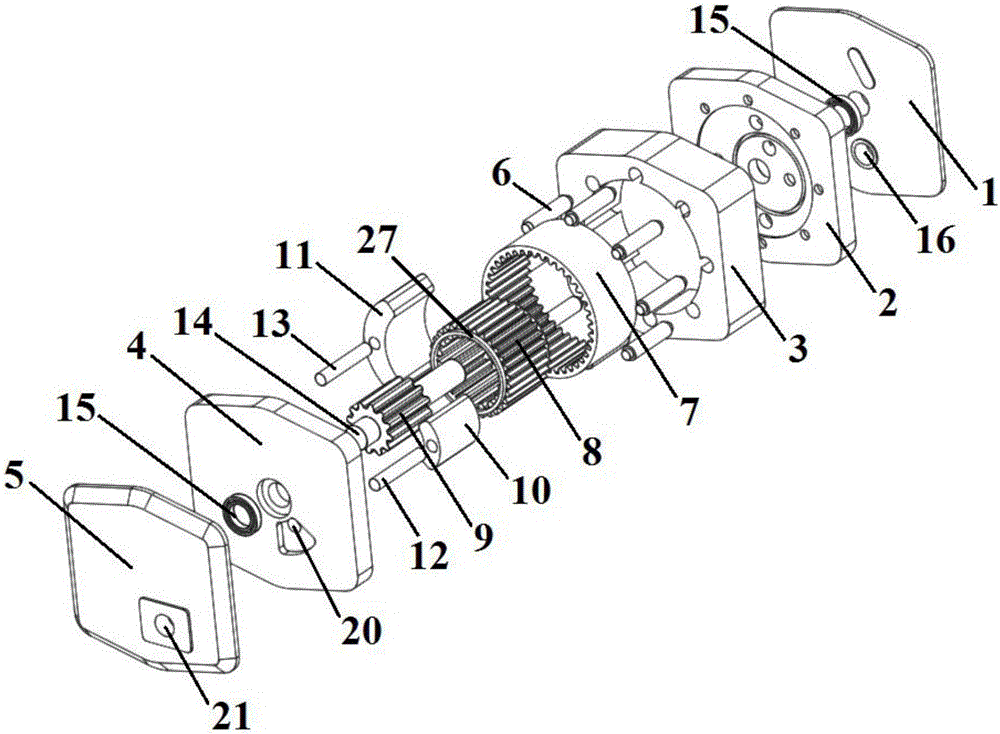 Two-stage internal gear pump