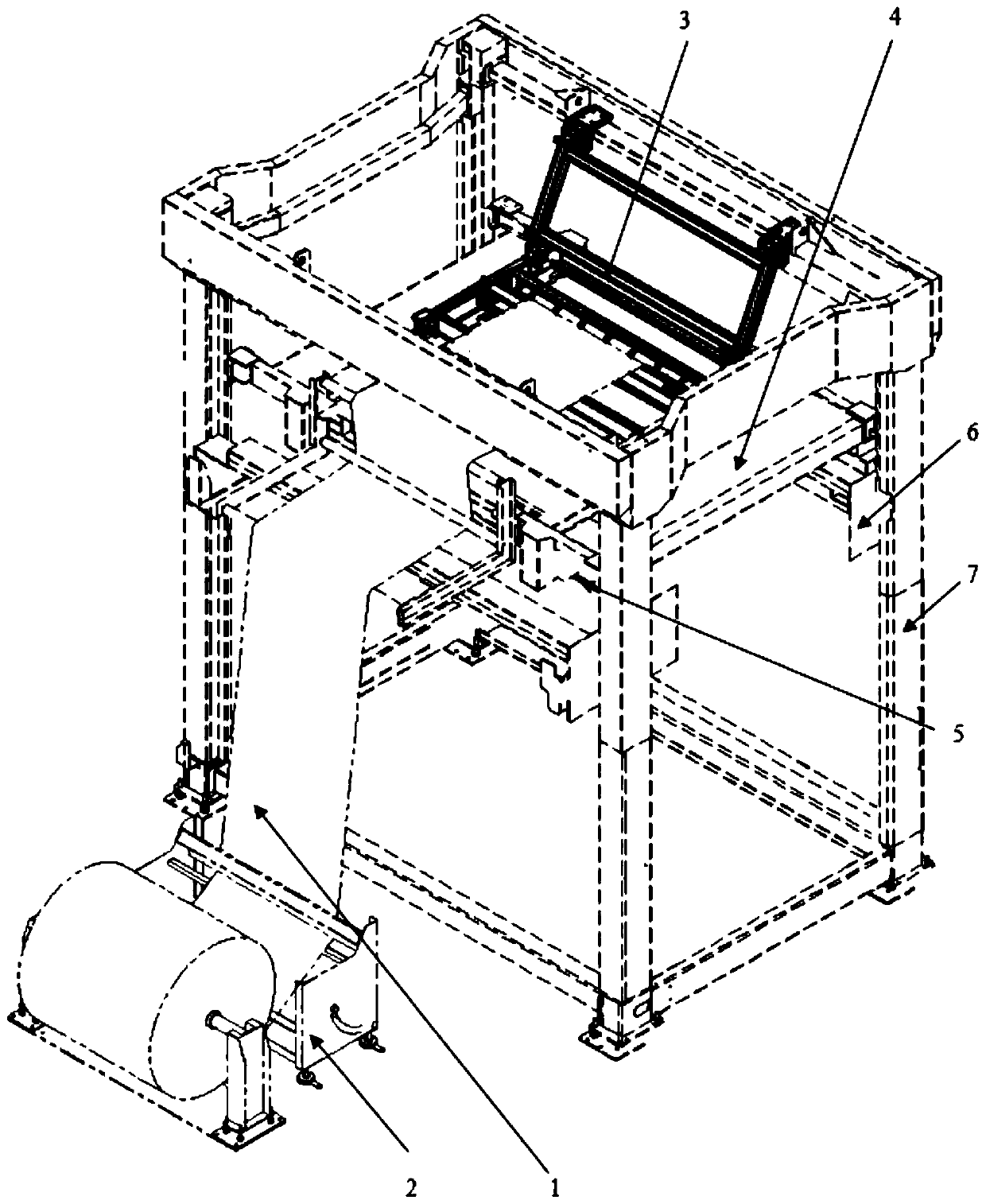 Film feeding mechanism adopting cantilever beam swing structure and working method