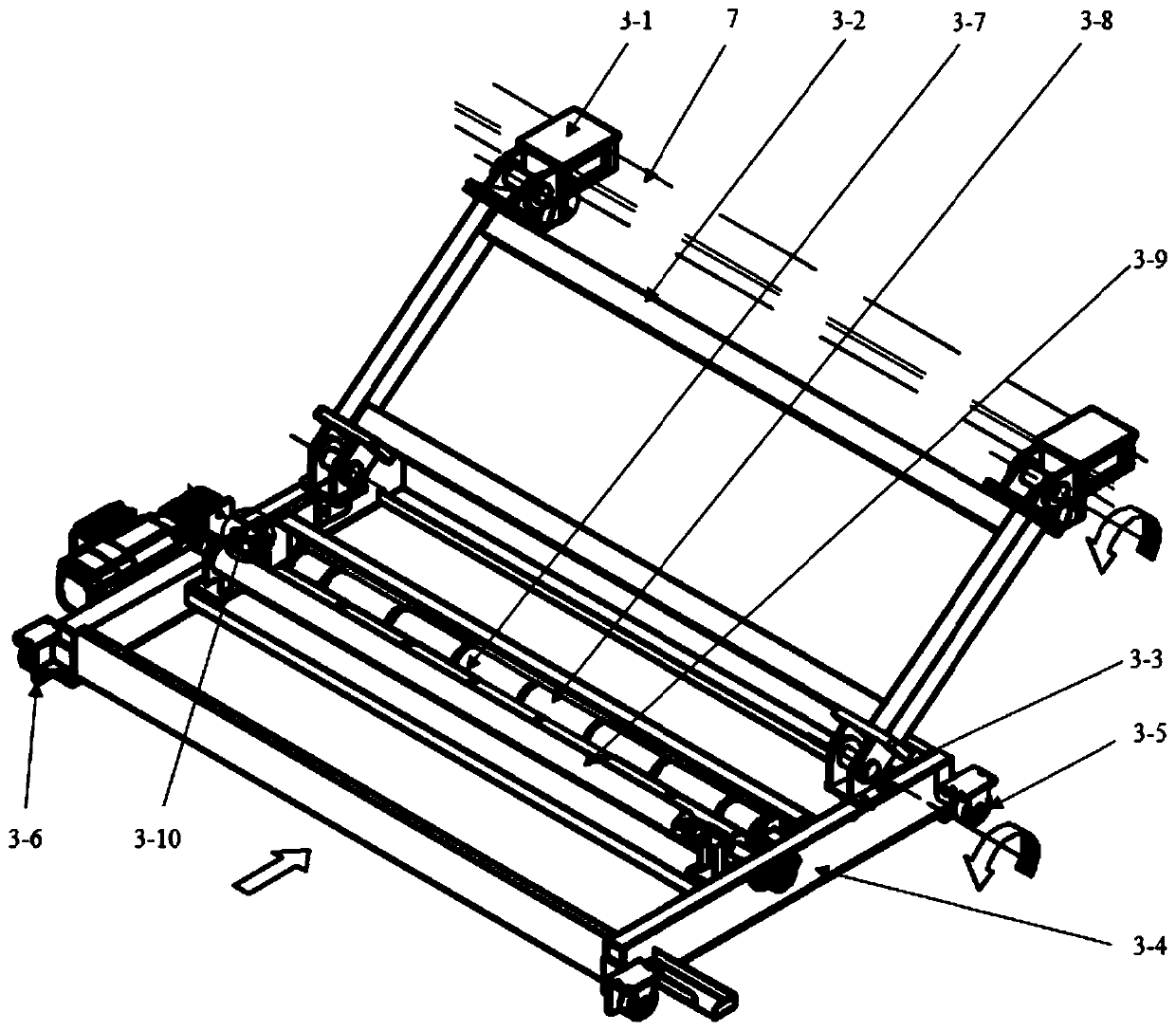 Film feeding mechanism adopting cantilever beam swing structure and working method