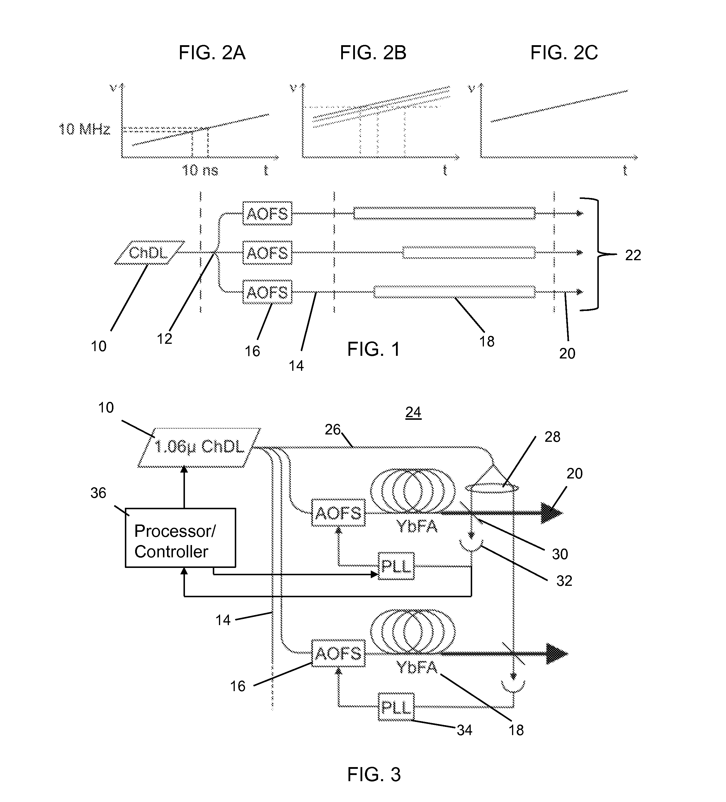 Frequency-chirped semiconductor diode laser phase-locked optical system